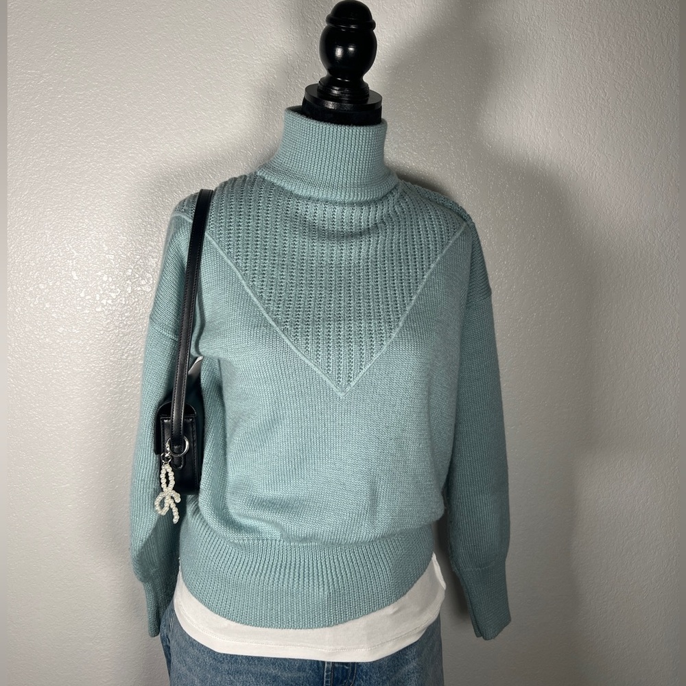 Light Blue Turtleneck Sweater